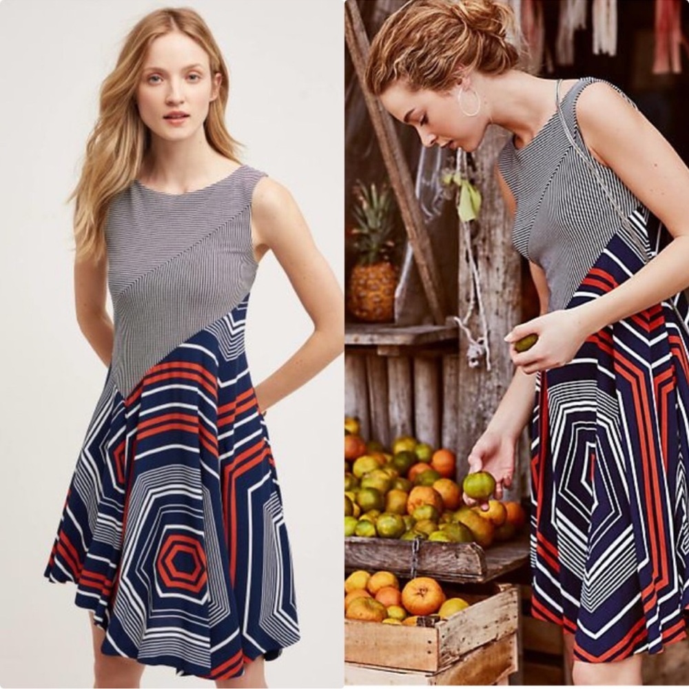Anthropologie midi length scoop neck Cameron Dress